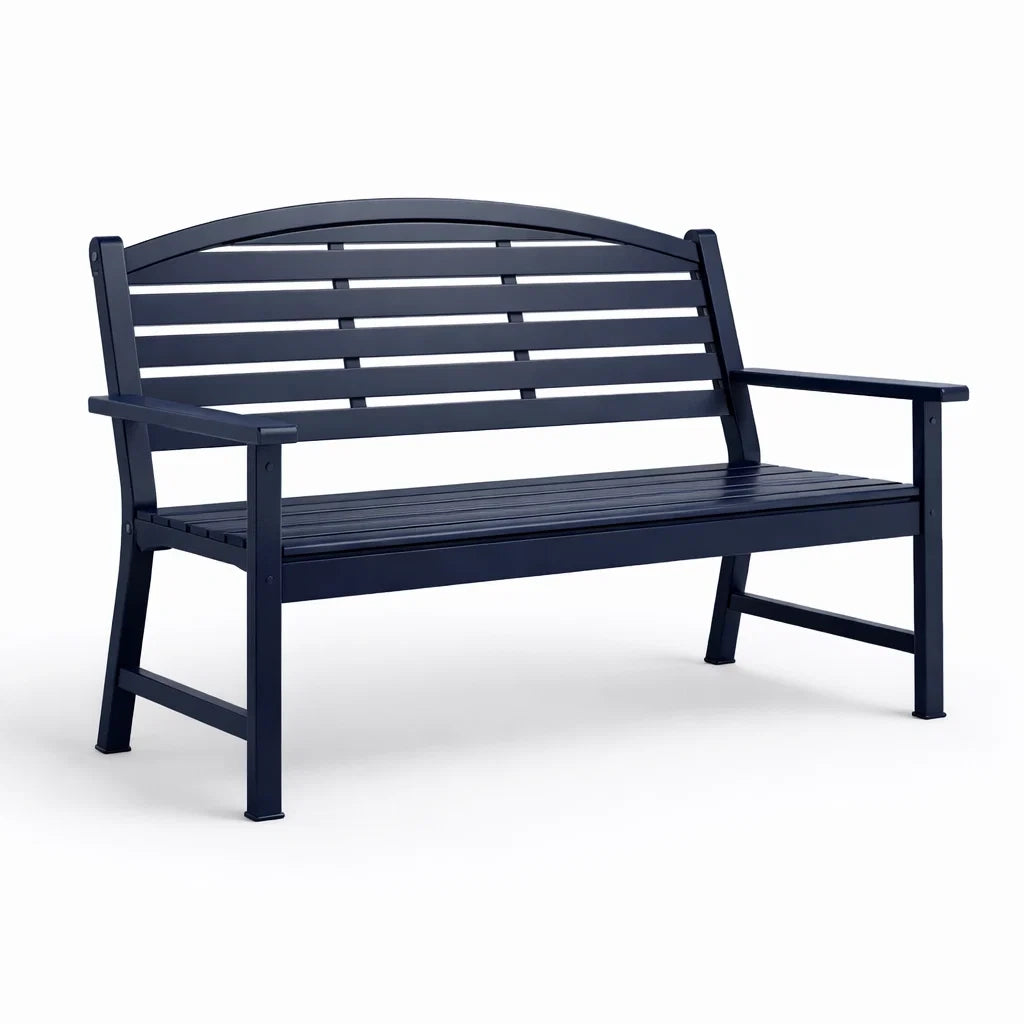 Panchina da Giardino in Metallo Blu
