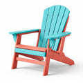 Sedia Adirondack da Esterno in Plastica Turchese e Arancione