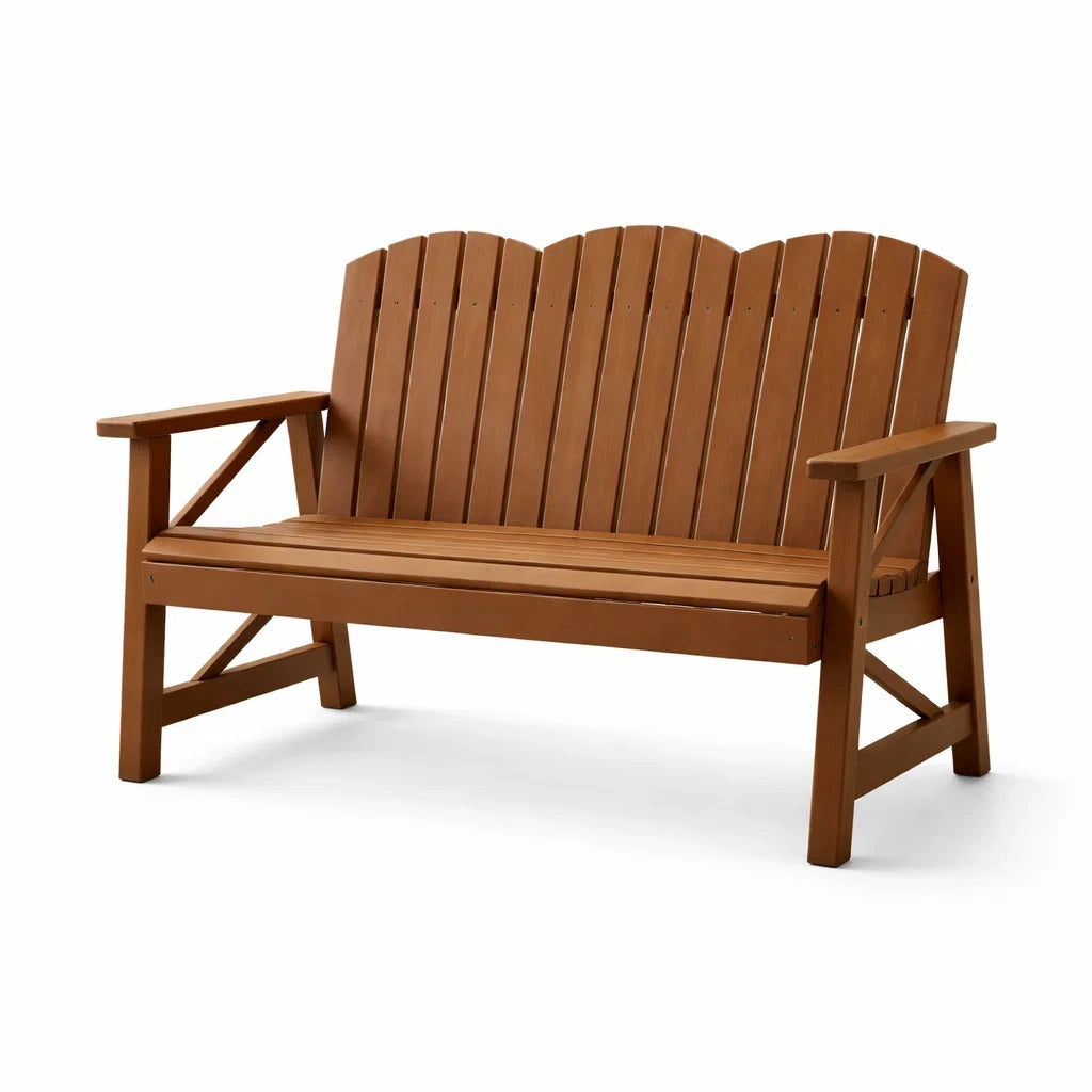 Panchina da Esterno in Legno di Pino Marrone 120 cm per 60 cm per 85 cm